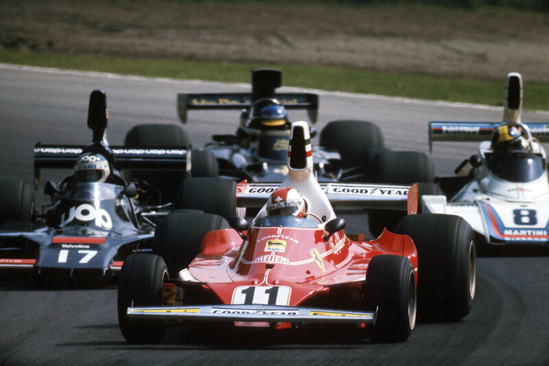 Formula One race cars on track