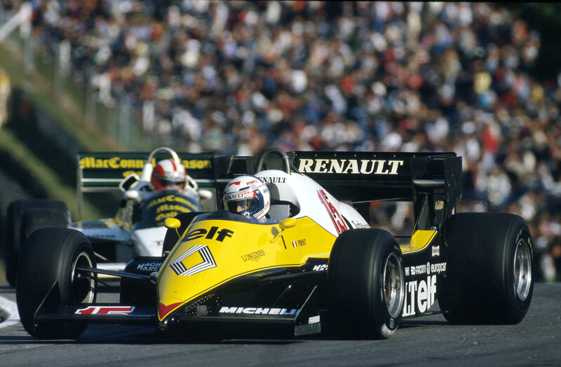 Formula One race cars on track