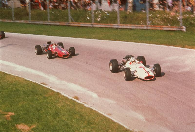Formula One race cars on track