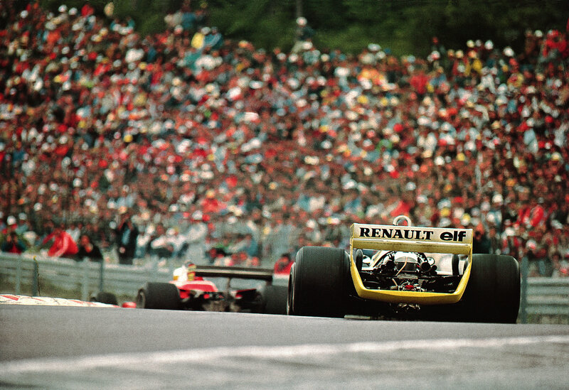 Formula One race cars on track