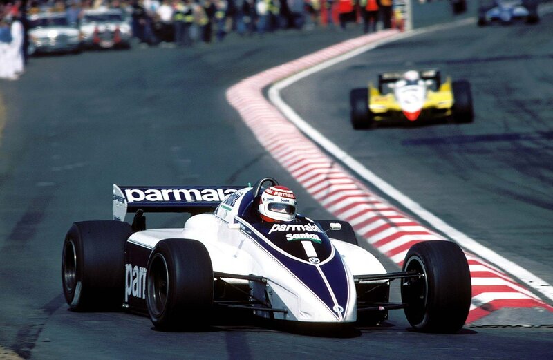 Formula One race cars on track