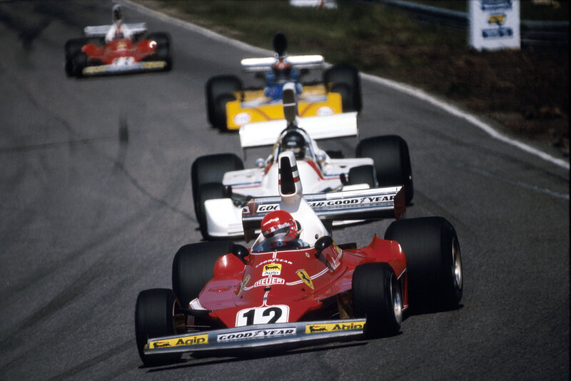 Formula One race cars on track
