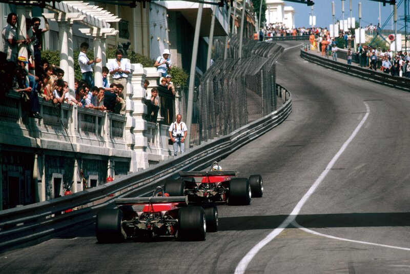 Formula One race cars on track