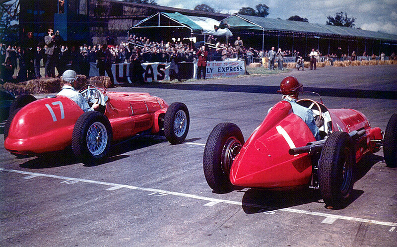 Formula One race cars on track