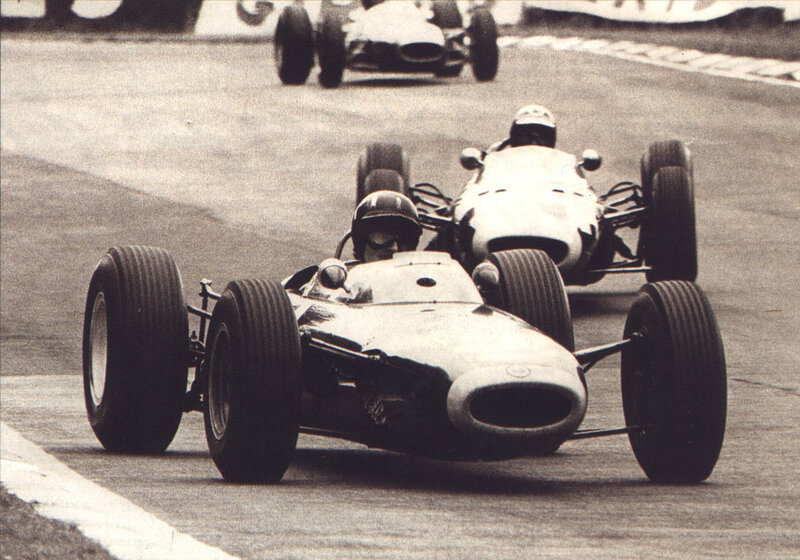 Formula One race cars on track