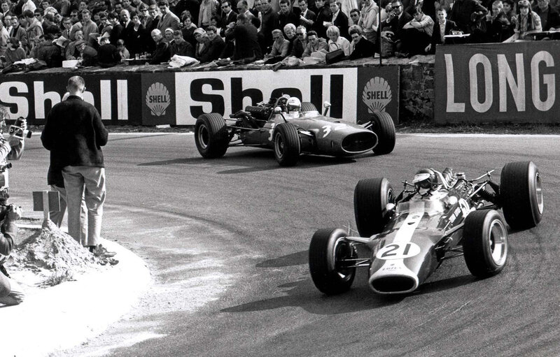 Formula One race cars on track