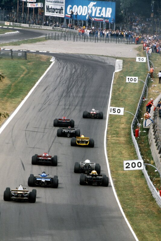 Formula One race cars on track