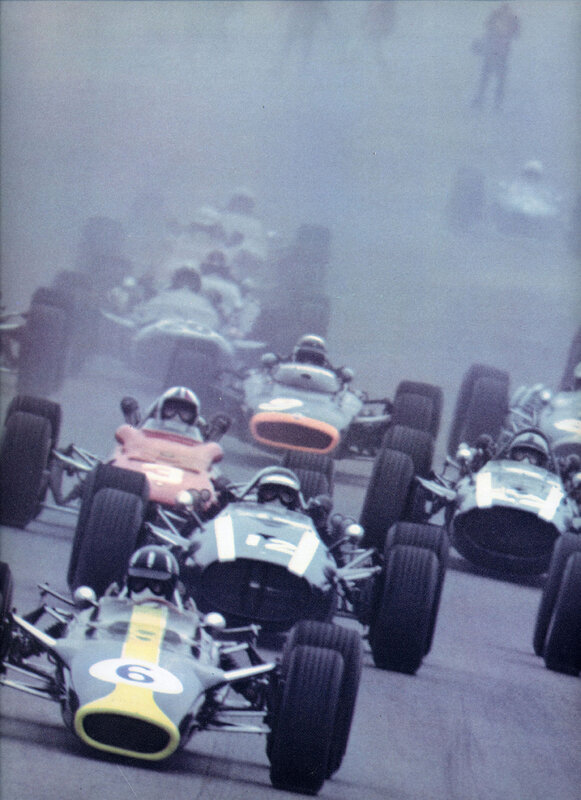 Formula One race cars on track