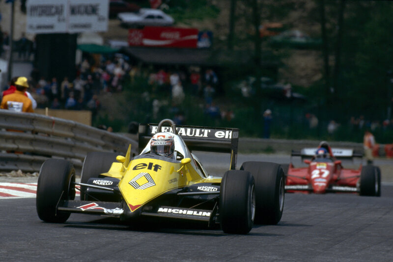 Formula One race cars on track