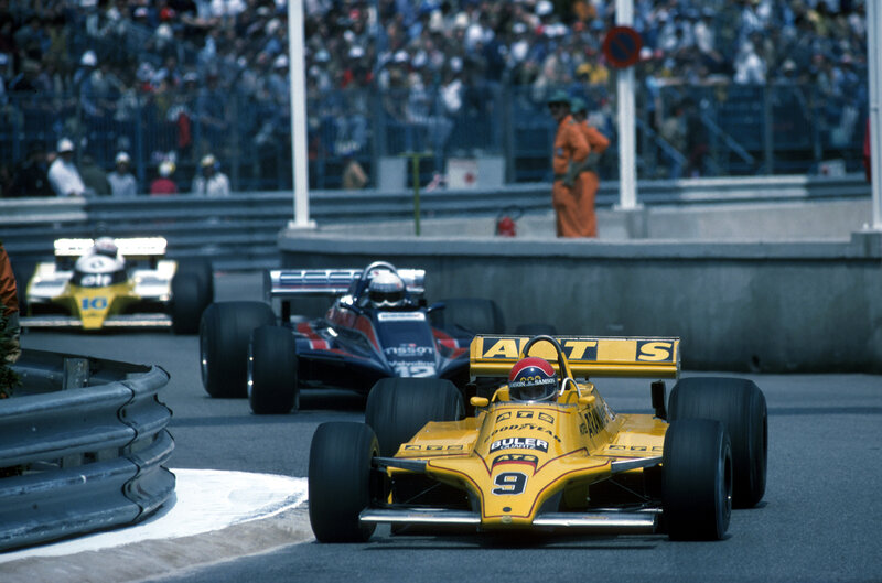 Formula One race cars on track