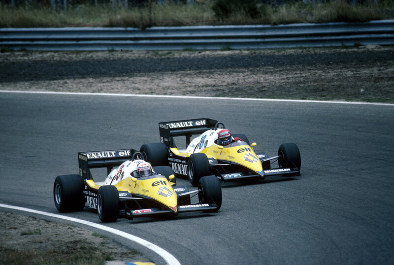 Formula One race cars on track