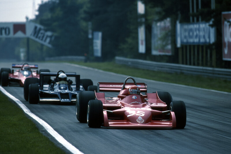 Formula One race cars on track