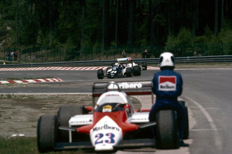Formula One race cars on track