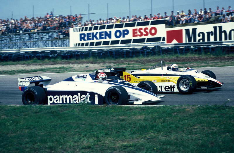Formula One race cars on track