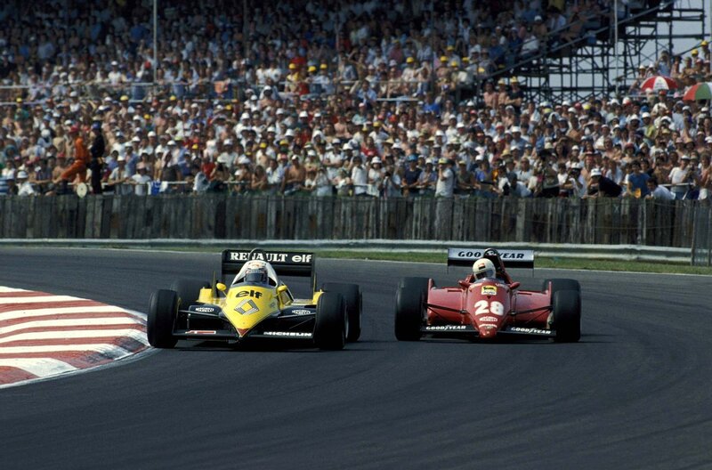 Formula One race cars on track