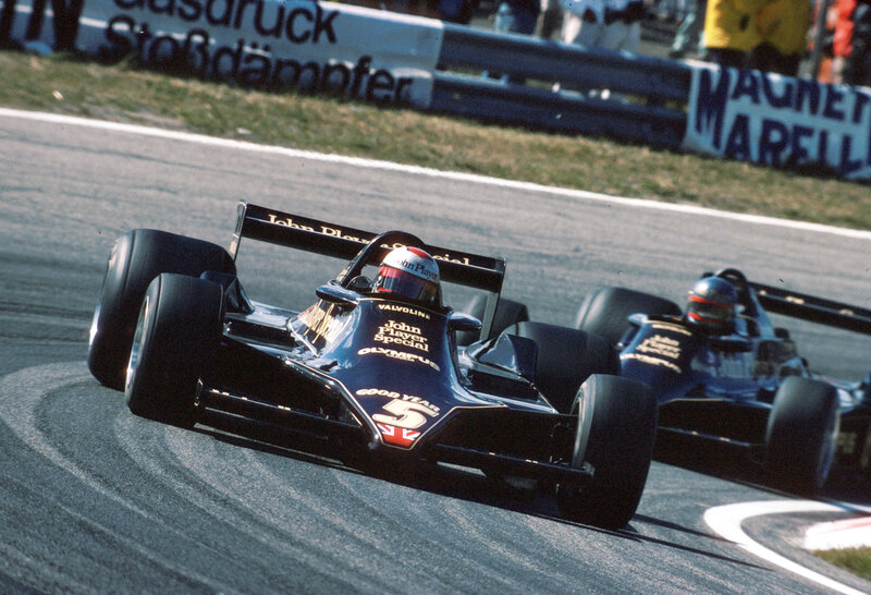 Formula One race cars on track