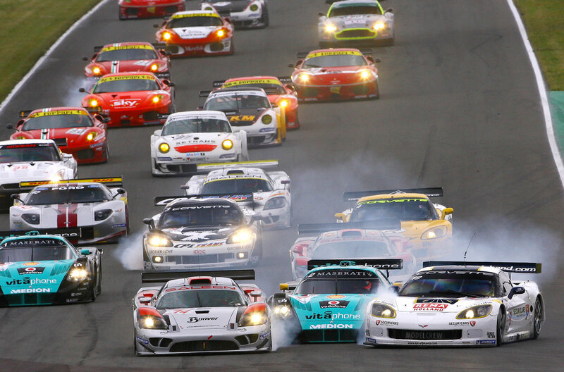 Formula One race cars on track