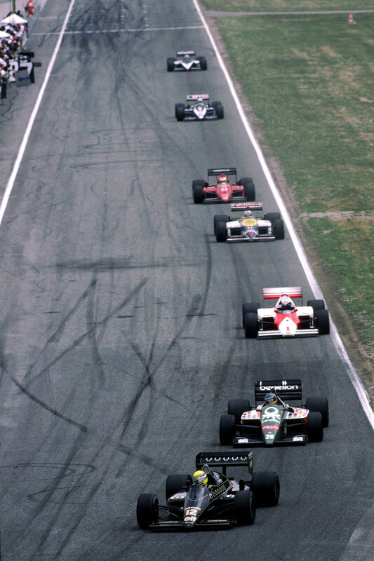 Formula One race cars on track