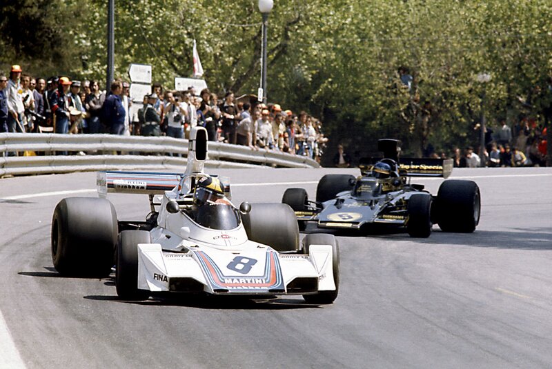 Formula One race cars on track