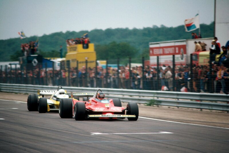 Formula One race cars on track