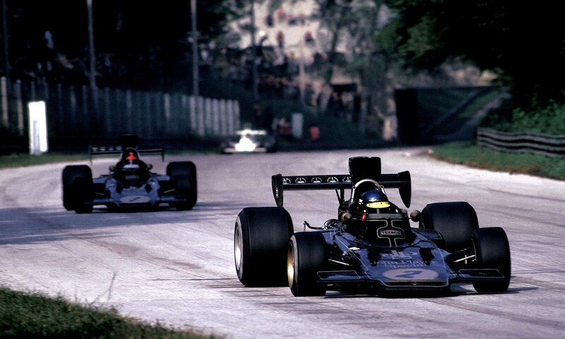 Formula One race cars on track