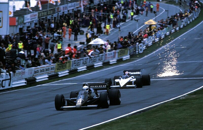 Formula One race cars on track