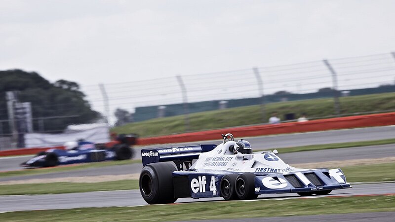 Formula One race cars on track