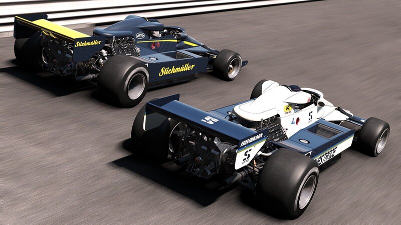 Formula One race cars on track