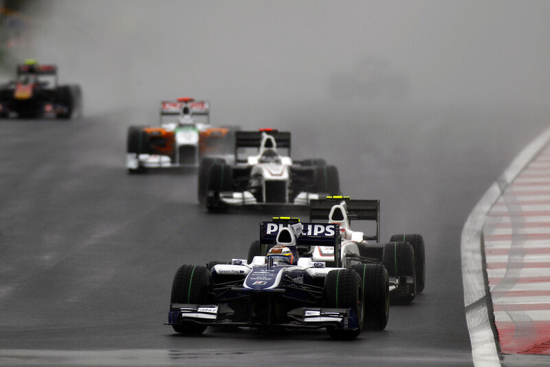 Formula One race in rain