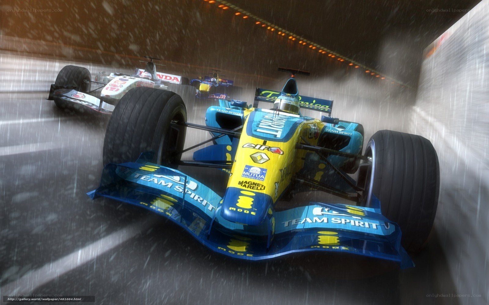 Formula One race in rain