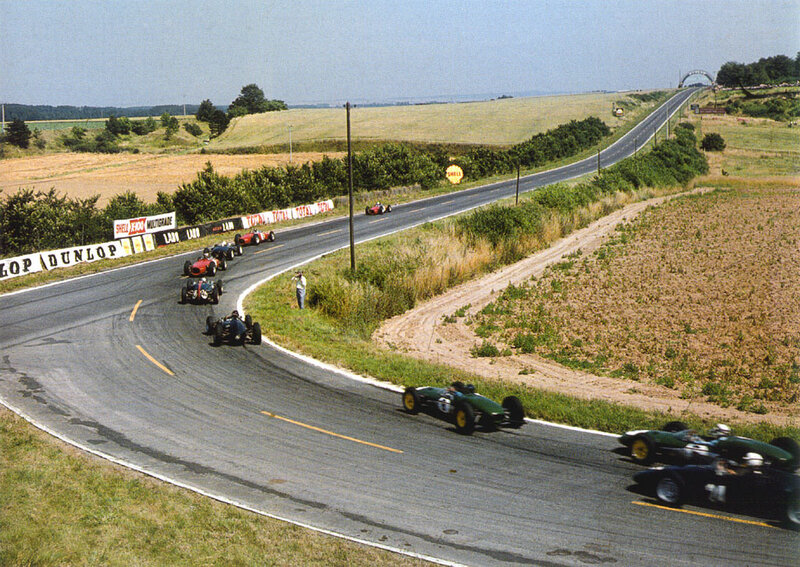 Formula One race on a country road