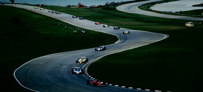Formula One race on a winding track