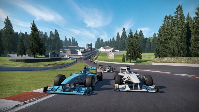 Formula race cars on track
