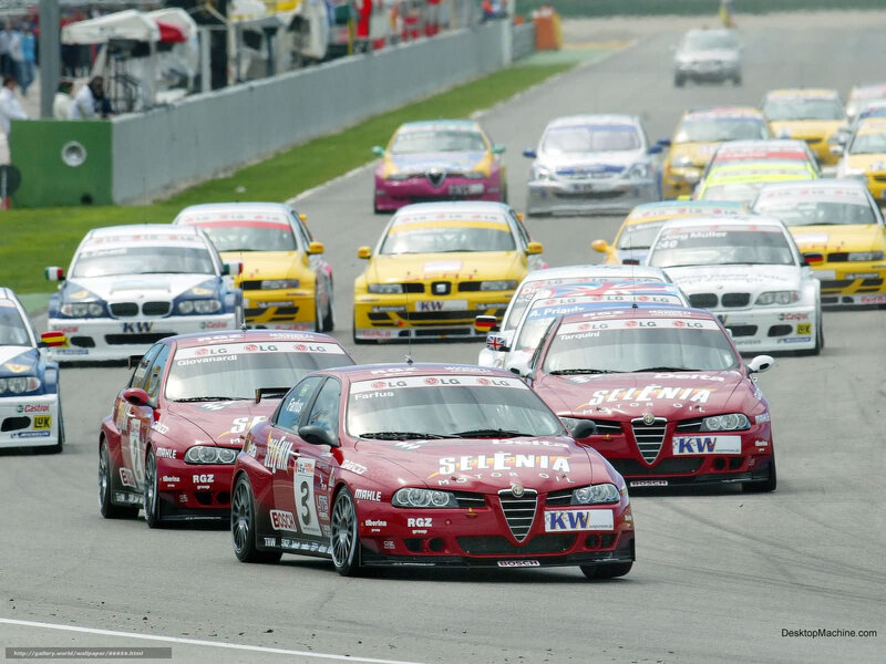 Formula racing cars on track
