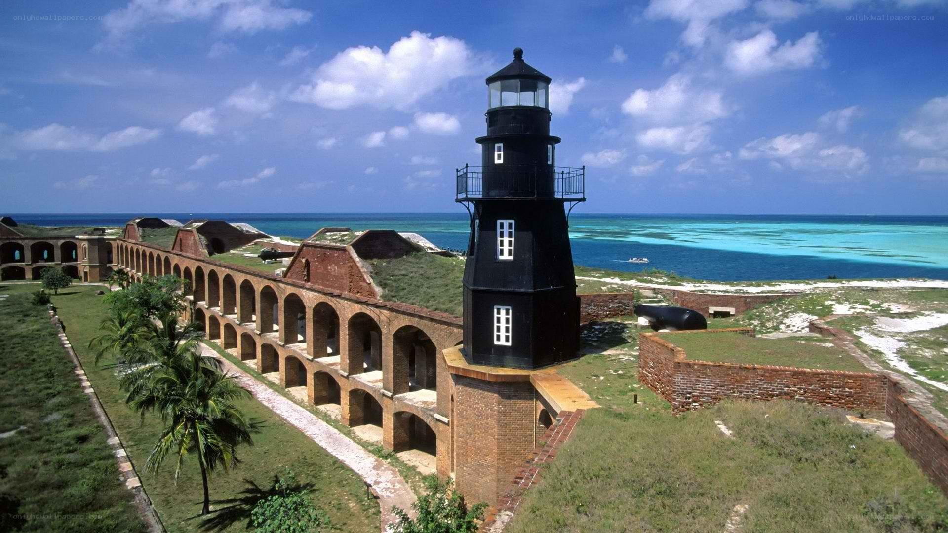 Fort Jefferson lighthouse and fort
