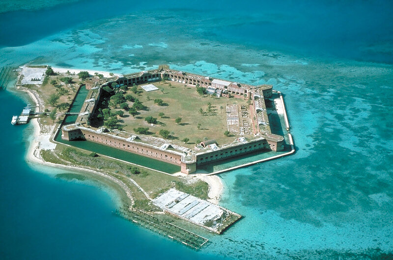 Fort on Island in Ocean
