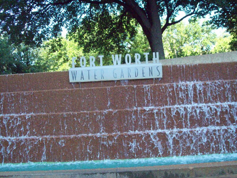 Fort Worth Water Gardens sign
