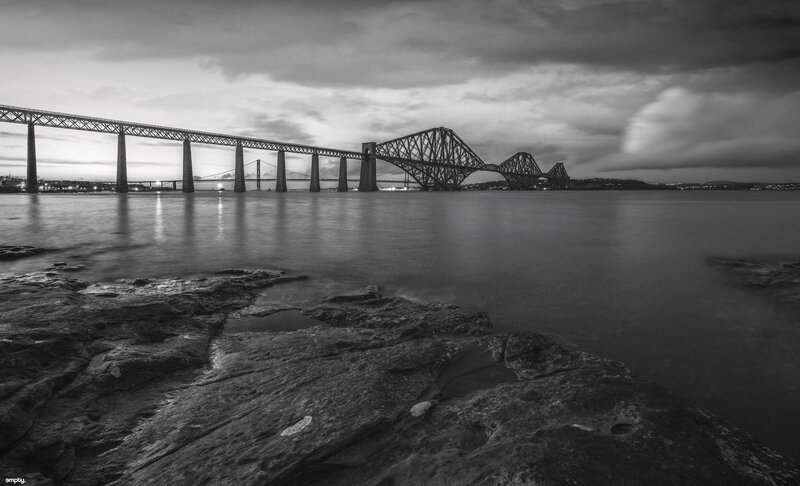 Forth Bridge at Dusk — Black