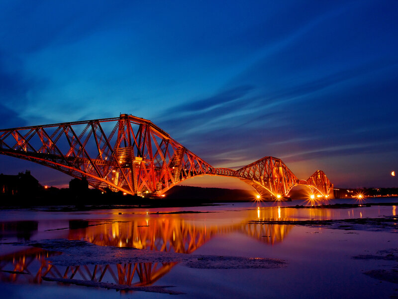 Forth Bridge at Dusk — Blue