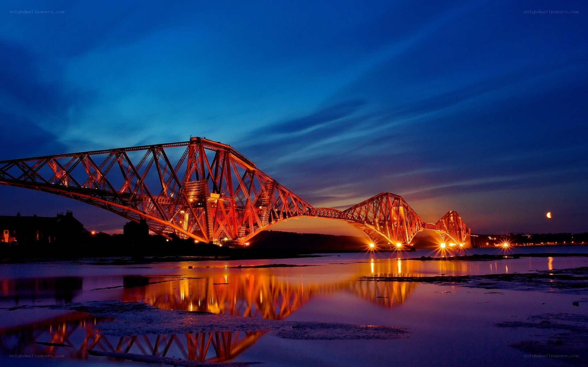 Forth Bridge at dusk