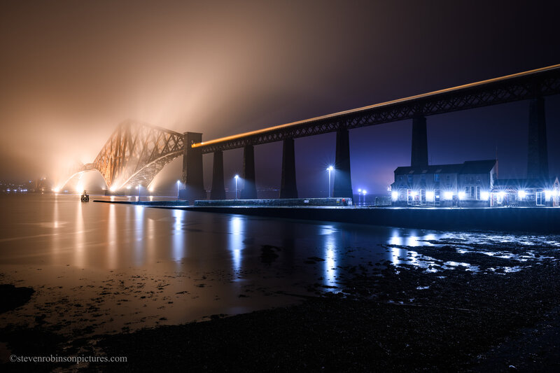 Forth Bridge at Night — Black