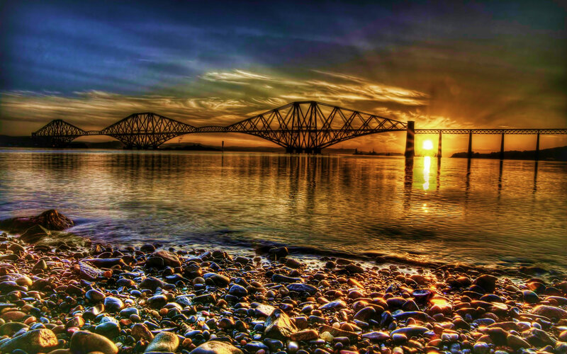 Forth Bridge at Sunset — Blue