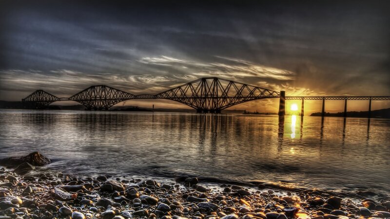Forth Bridge at Sunset — Gold