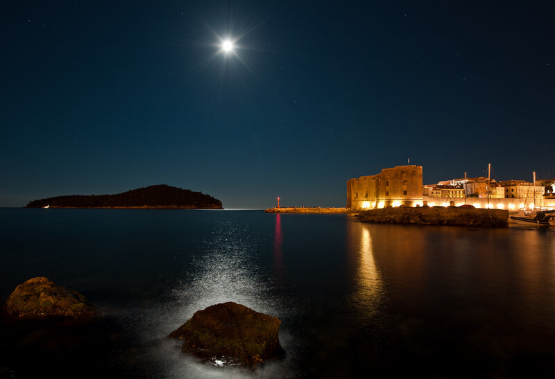 Fortress at Night — Blue