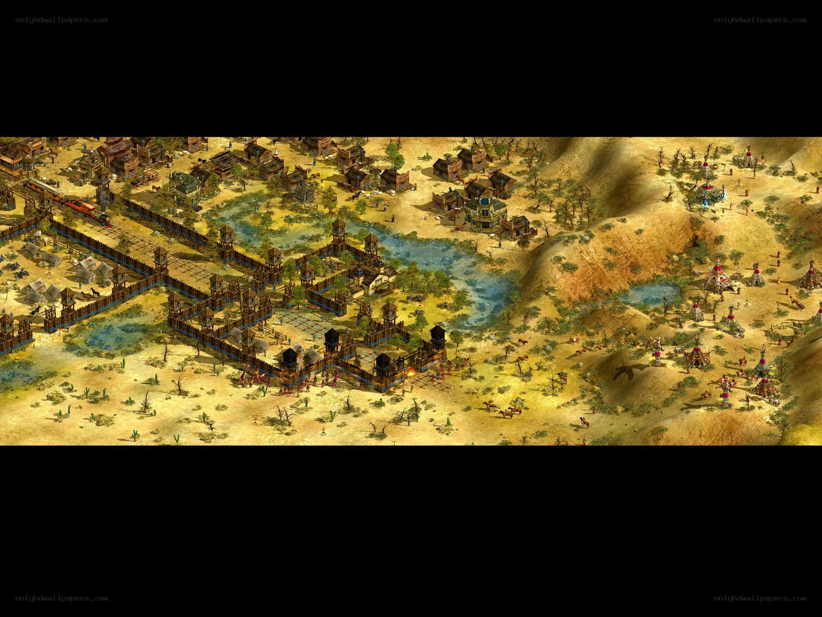fortress in desert landscape