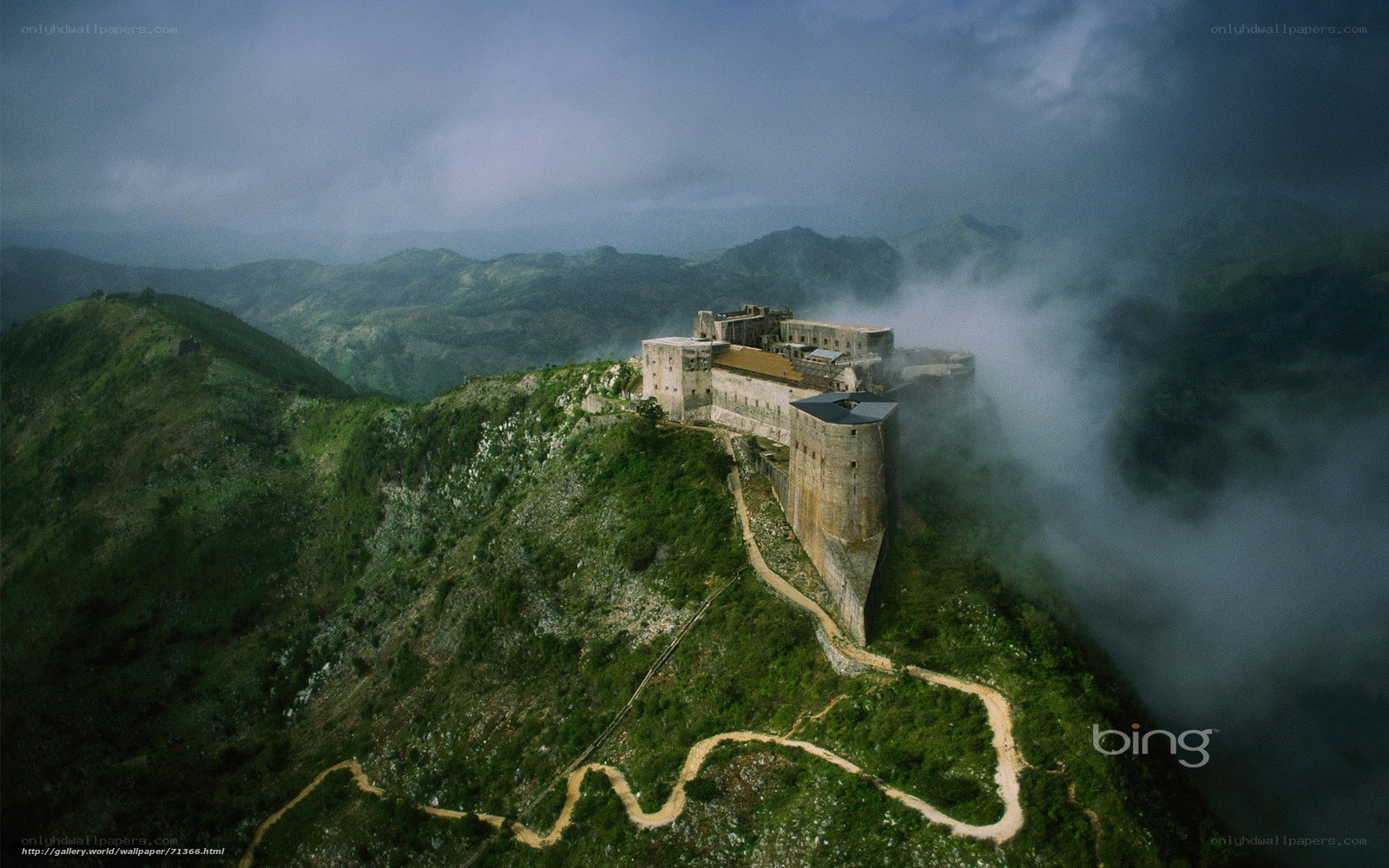 Fortress on a misty mountain