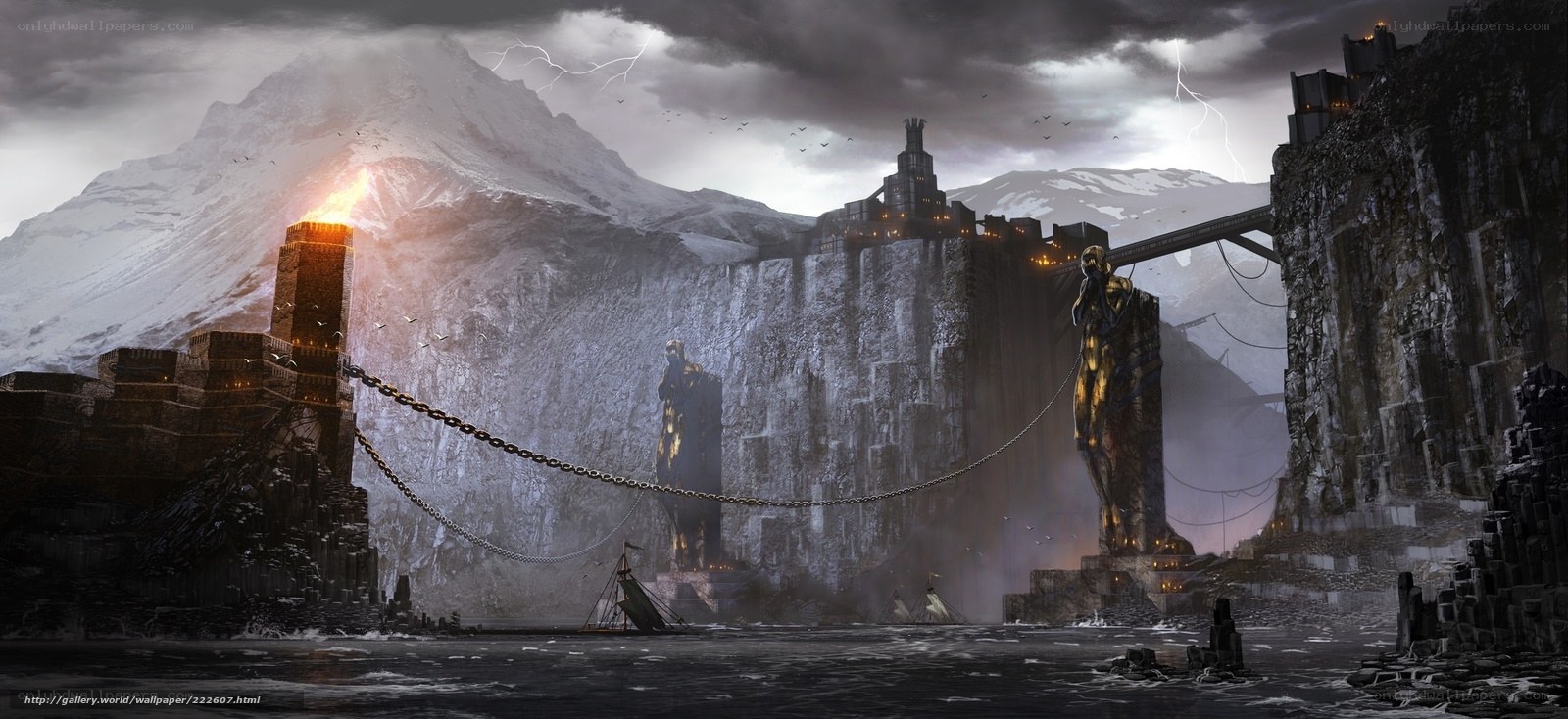 Fortress on a stormy cliff