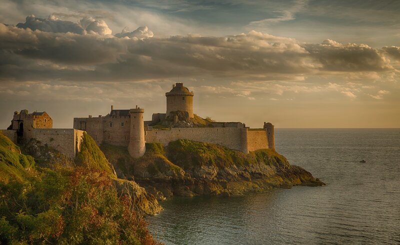 Fortress on Coastal Cliff