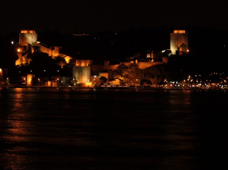 Fortress on Hill at Night
