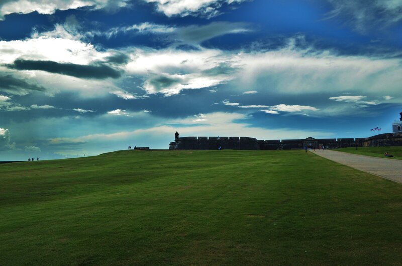 Fortress under dramatic sky
